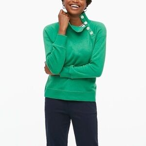 J. Crew Wide button-collar pullover sweatshirt in cloudspun fleece